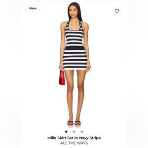 Navy and White Stripe Set